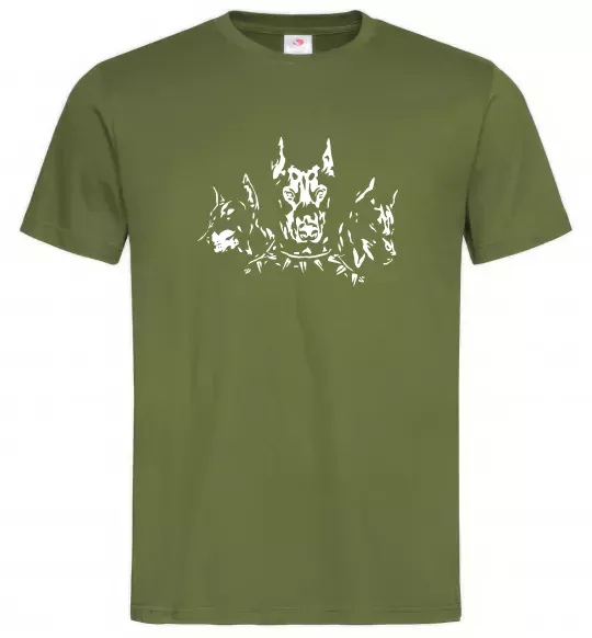 Чоловіча футболка Doberman trio Оливковий фото