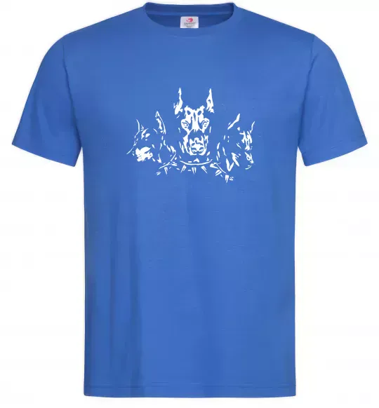 Чоловіча футболка Doberman trio Яскраво-синій фото