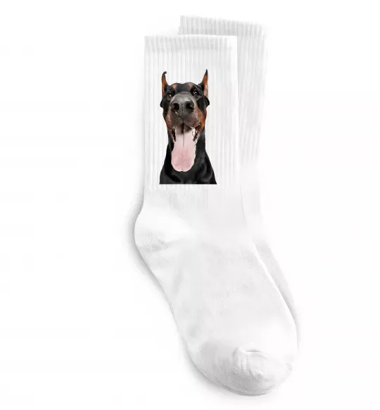 Шкарпетки Doberman tongue Білий фото