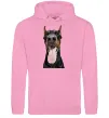 Чоловіча толстовка (худі) Doberman tongue Рожевий фото