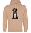 Женская толстовка (худи) Doberman tongue Песочный Женская толстовка (худи) Doberman tongue Песочный фото