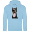 Женская толстовка (худи) Doberman tongue Голубой фото