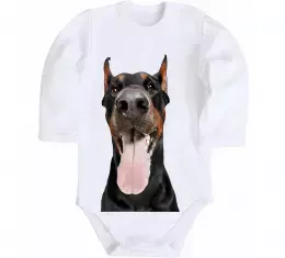 Детский боди Doberman tongue Белый фото