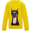Детский Свитшот Doberman tongue Солнечно желтый фото