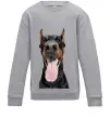 Детский Свитшот Doberman tongue Серый меланж фото
