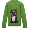 Детский Свитшот Doberman tongue Лаймовый фото