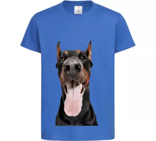 Дитяча футболка Doberman tongue Яскраво-синій фото