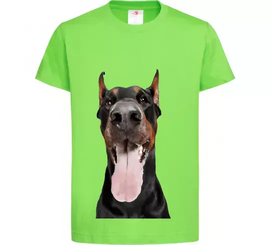 Дитяча футболка Doberman tongue Лаймовий фото