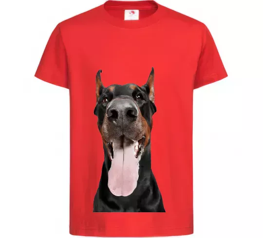 Дитяча футболка Doberman tongue Червоний фото