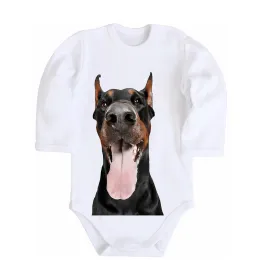 Детский боди Doberman tongue Белый фото