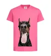 Детская футболка Doberman tongue Ярко-розовый фото