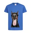 Детская футболка Doberman tongue Ярко-синий фото