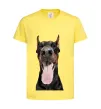 Детская футболка Doberman tongue Лимонный фото