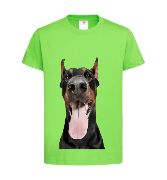 Детская футболка Doberman tongue Лаймовый фото