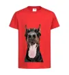 Детская футболка Doberman tongue Красный фото