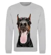 Свитшот Doberman tongue Серый меланж фото