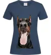 Женская футболка Doberman tongue Темно-синий фото
