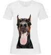 Женская футболка Doberman tongue Белый фото