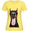 Женская футболка Doberman tongue Лимонный фото