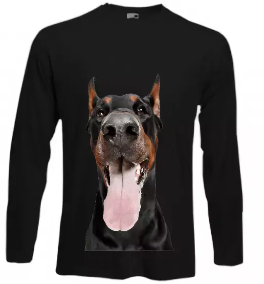 Лонгслив Doberman tongue Черный фото