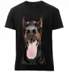 Мужская премиум футболка Doberman tongue Черный фото