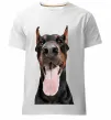 Мужская премиум футболка Doberman tongue Белый фото