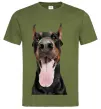 Чоловіча футболка Doberman tongue Оливковий фото