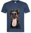 Чоловіча футболка Doberman tongue Темно-синій фото