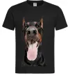Чоловіча футболка Doberman tongue Чорний фото