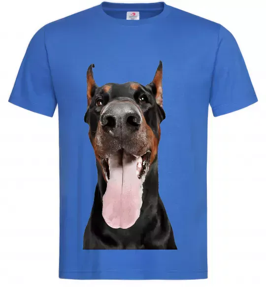 Чоловіча футболка Doberman tongue Яскраво-синій фото