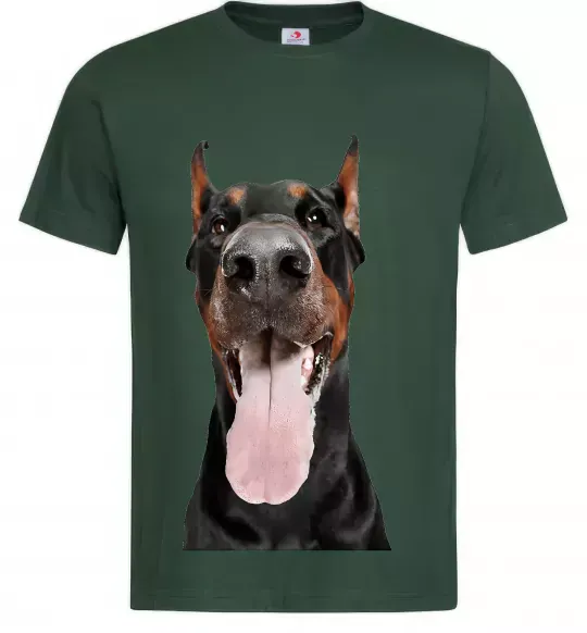 Чоловіча футболка Doberman tongue Темно-зелений фото