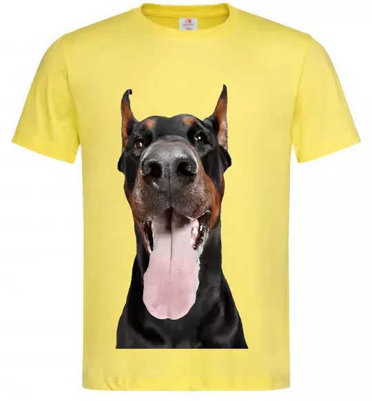 Чоловіча футболка Doberman tongue Лимонний фото