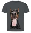 Чоловіча футболка Doberman tongue Графіт фото