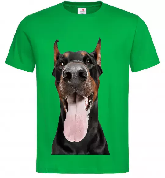 Чоловіча футболка Doberman tongue Зелений фото