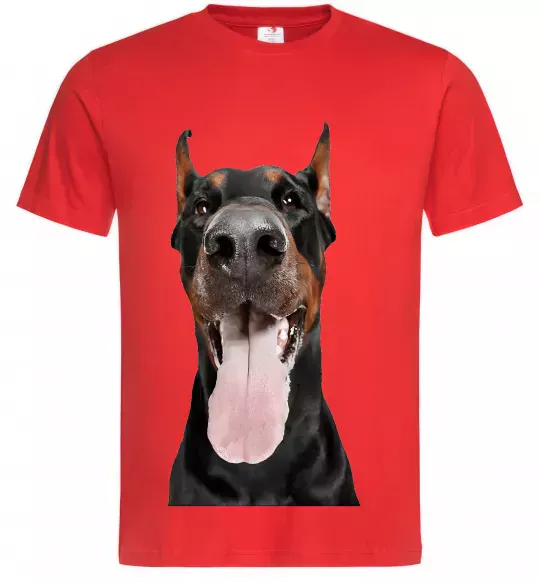 Чоловіча футболка Doberman tongue Червоний фото