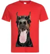 Чоловіча футболка Doberman tongue Червоний фото