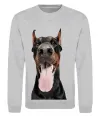 Свитшот Doberman tongue Серый меланж фото