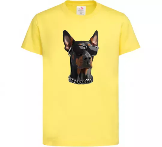 Дитяча футболка Doberman sunglasses Лимонний фото