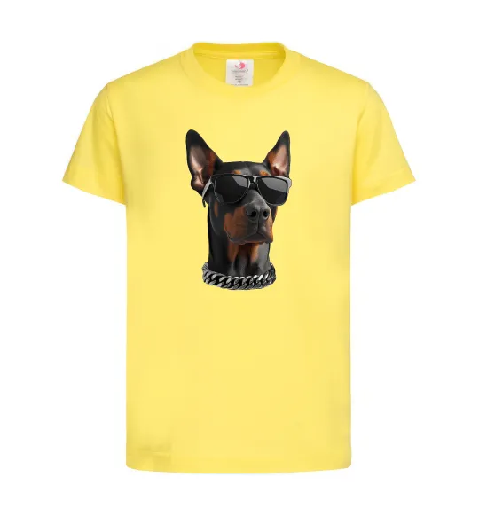 Дитяча футболка Doberman sunglasses Лимонний фото
