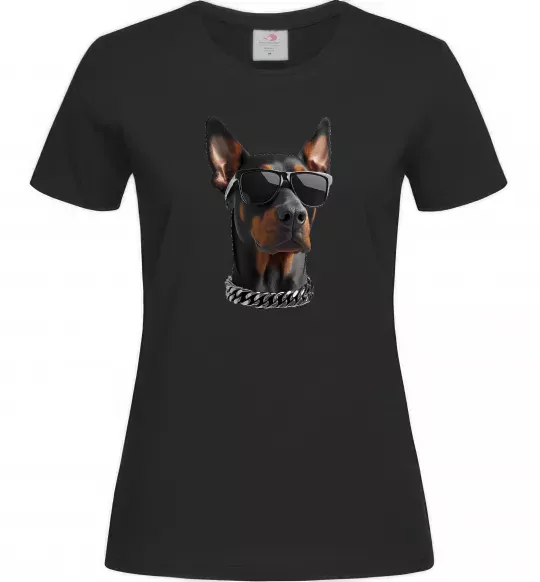 Женская футболка Doberman sunglasses Черный фото