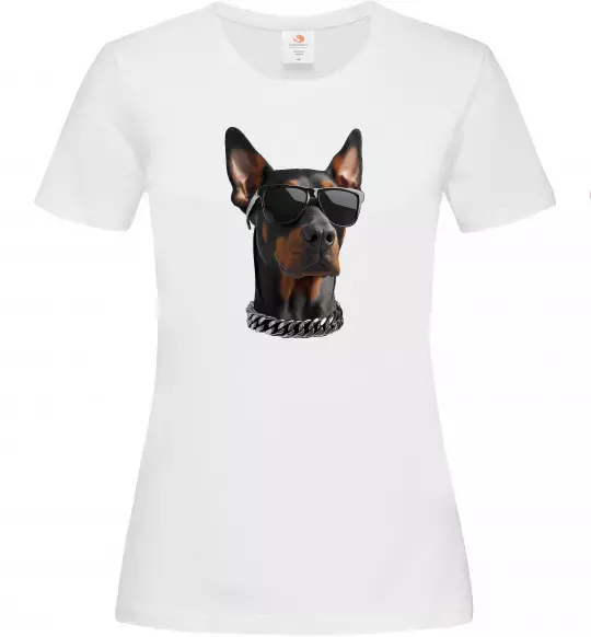 Женская футболка Doberman sunglasses Белый фото