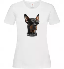 Жіноча футболка Doberman sunglasses Білий фото