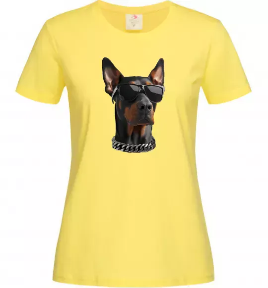 Женская футболка Doberman sunglasses Лимонный фото