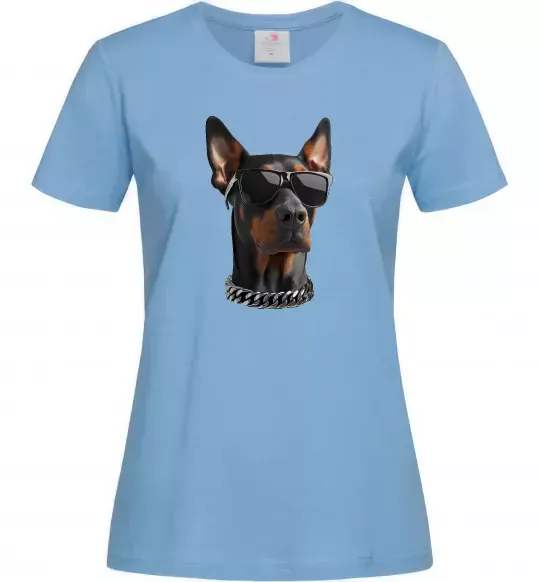 Женская футболка Doberman sunglasses Голубой фото