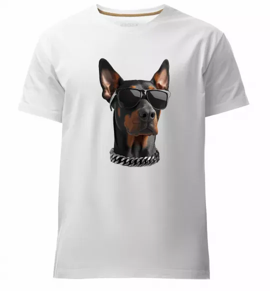 Мужская премиум футболка Doberman sunglasses Белый фото