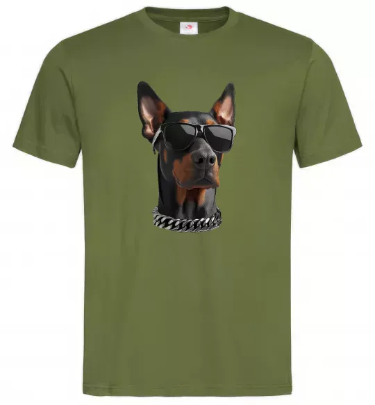 Мужская футболка Doberman sunglasses Оливковый фото