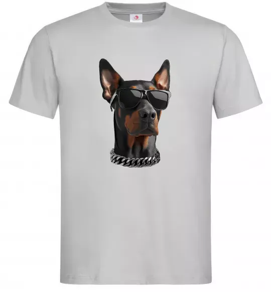 Мужская футболка Doberman sunglasses Серый фото