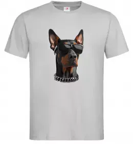 Мужская футболка Doberman sunglasses Серый фото