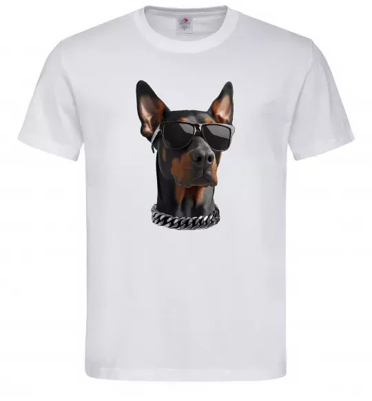 Мужская футболка Doberman sunglasses Белый фото