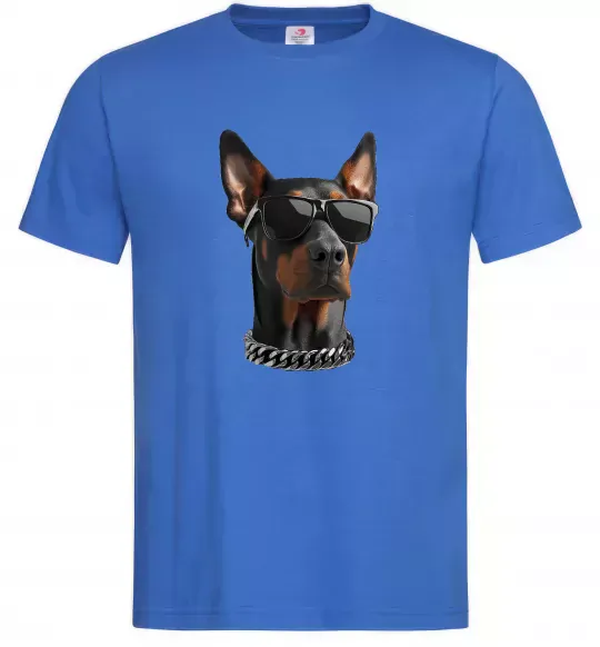 Мужская футболка Doberman sunglasses Ярко-синий фото